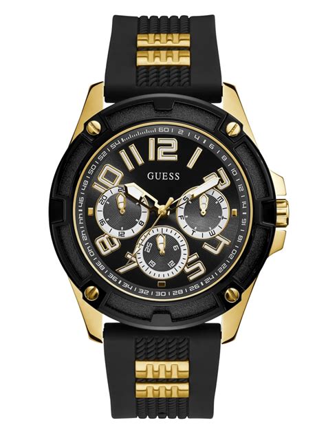 guess watch black and gold